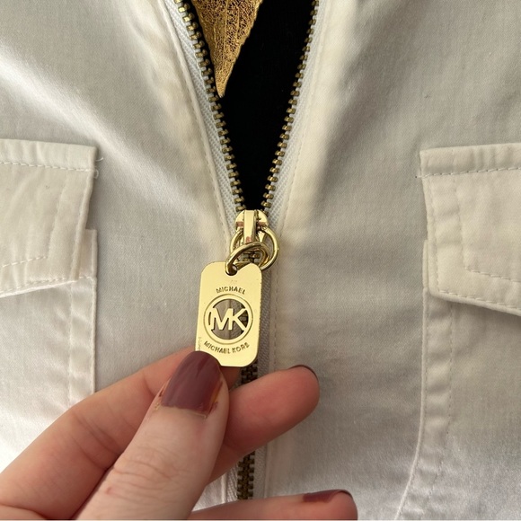 Michael Kors Zip Up Cotton Collared Shirt | Size 4 - Picture 3 of 7